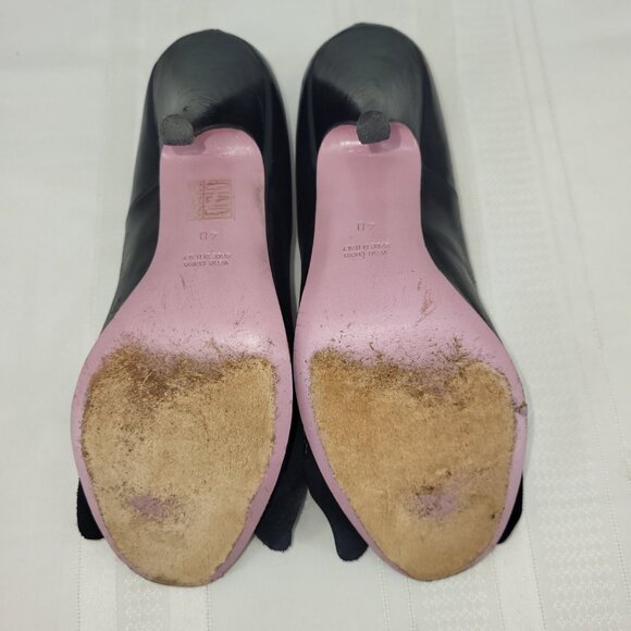 RED VALENTINO Black Peep Toe Bow Heels - Picture 6 of 11